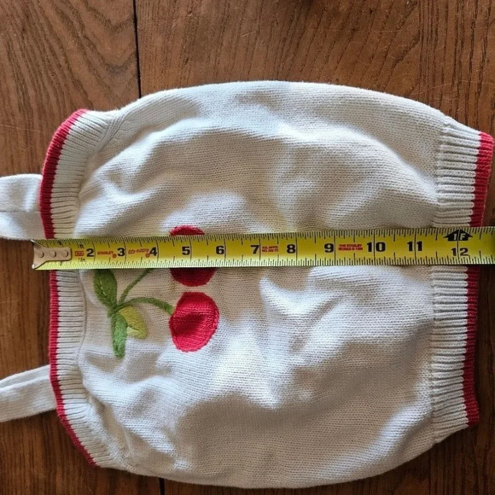 Gymboree Cherry Pie‎ White Sweater Girls 9 Summer Lightweight Knit Summer Top